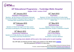 GP Educational Programme &ndash; Tunbridge Wells Hospital