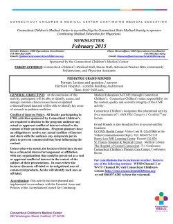 CCMC- Newsletter: Pediatric Grand Rounds Lectures