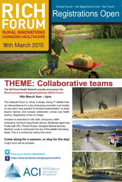 RICH Forum - call for abstracts