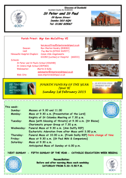 Current Newsletter - St Peter and St Paul