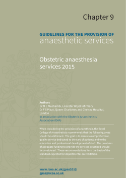 Guidance on the provision of obstetric anaesthesia services 2015