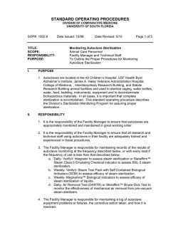 SOP 1002 Monitoring Autoclave Sterilization