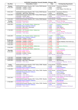 SGPGIMS Telemedicine Network Schedule &ndash;February