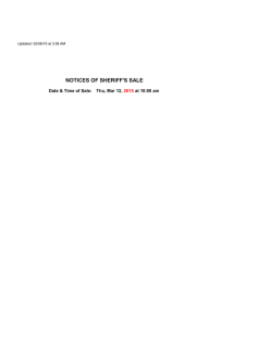March Notices - IN Sheriff Sale