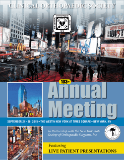 Preliminary Program - Clinical Orthopaedic Society