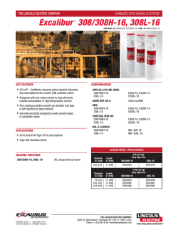 Excalibur&reg; Stainless 308/308H-16, 308L-16