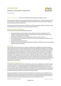 &copy; Millers Consultancy 2014 DATA PROTECTION DISPOSALS