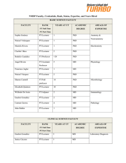 NMDP Faculty, Credentials, Rank, Status, Expertise, and Years Hired
