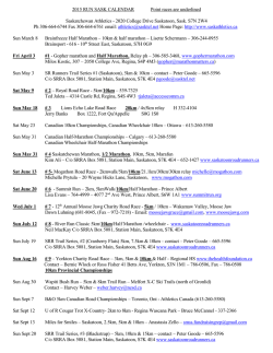 New Calendar - Saskatchewan Athletics