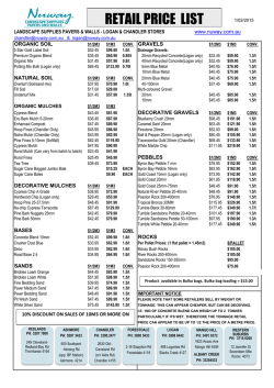 Retail Price List - Log, Cha