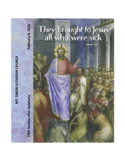 MT. TA B O R LU TH ER A N CHURCH Presentation of Our Lord