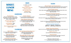 lunch menu January 2015