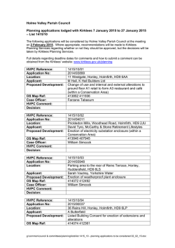 List 1415_10 &ndash; planning applications to be considered 2 February