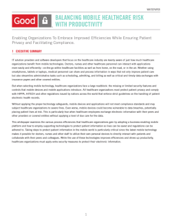 balancing mobile healthcare risk with productivity