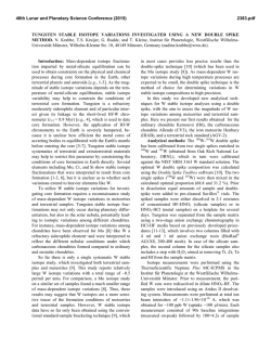 Tungsten Stable Isotope Variations Investigated Using a New