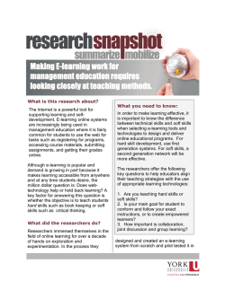 Making E-learning work for management education requires