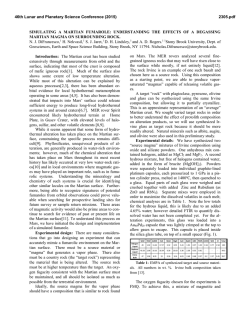 SIMULATING A MARTIAN FUMAROLE: UNDERSTANDING THE