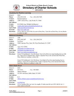 Charter Schools - the School District of Palm Beach County