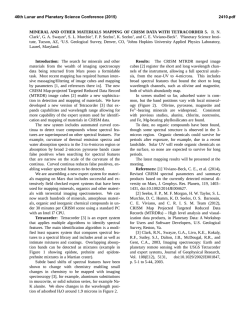 MINERAL AND OTHER MATERIALS MAPPING OF CRISM DATA