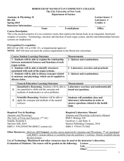Course Syllabus - Borough of Manhattan Community College