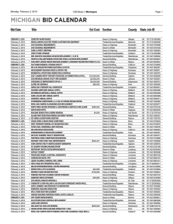 MICHIGAN BID CALENDAR