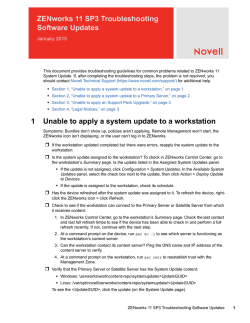 ZENworks 11 SP3 Troubleshooting Software Updates