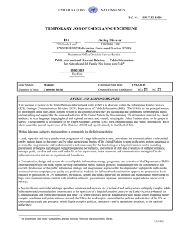 TEMPORARY JOB OPENING ANNOUNCEMENT