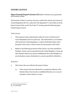 Open General Export Licence (X)