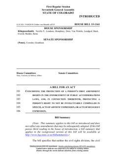 INTRODUCED - Colorado General Assembly