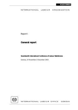 General report, Seventeenth International Conference of Labour