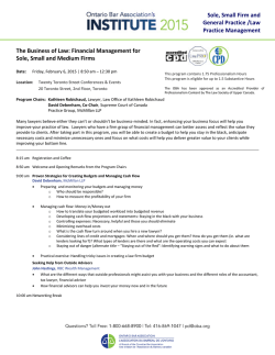 Sole, Small Firm and General Practice /Law Practice Management