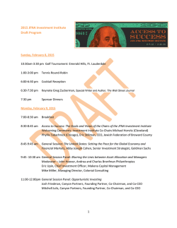2015 JFNA Investment Institute Draft Program