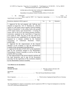 1. Approval for the real property sale: built-up area situated in