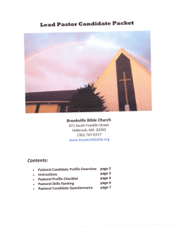 Lead Pastor Garrdidate Packet