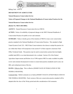 1 Billing Code: 3410-16 DEPARTMENT OF AGRICULTURE Natural