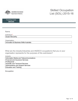 Skilled Occupation List (SOL) 2015-16