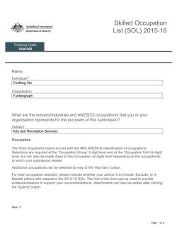 Skilled Occupation List (SOL) 2015-16