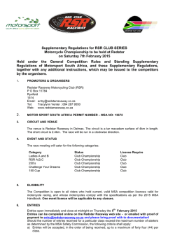 Held under the General Competition Rules and Standing