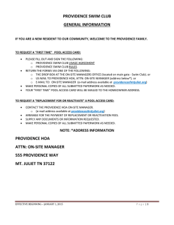 PROVIDENCE SWIM CLUB GENERAL INFORMATION