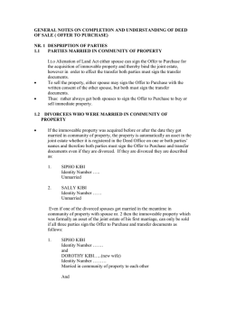 General Info Regarding Sale Agreements