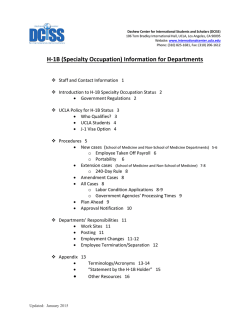 H-1B Information for Departments - Dashew Center