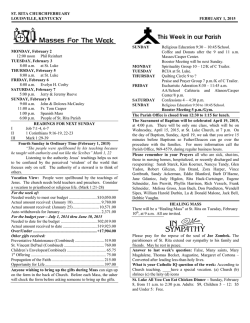 Current Weekly Bulletin - St. Rita Catholic Church