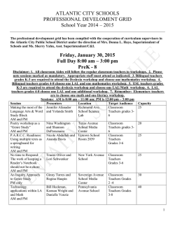 2014-2015 District Wide Professional Development Grid
