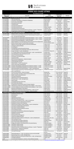Spring 2015 Course Schedule - Fletcher School of Law and