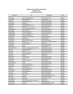 SCOE Staff Directory - Siskiyou County Office of Education