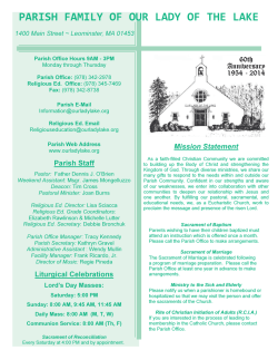 February 1, 2015 - Our Lady of the Lake