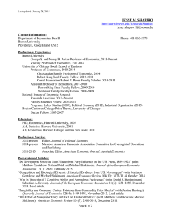 Curriculum Vitae - Brown University