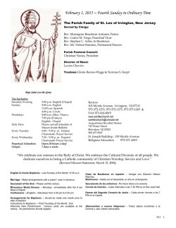 February 1, 2015 &ndash; Fourth Sunday in Ordinary Time