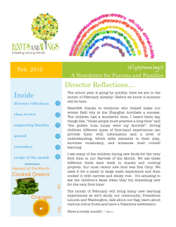 Current Newsletter - Roots and Wings Preschool