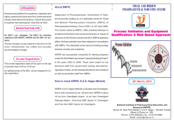 on 20th March, 2015 - National Institute of Pharmaceutical
